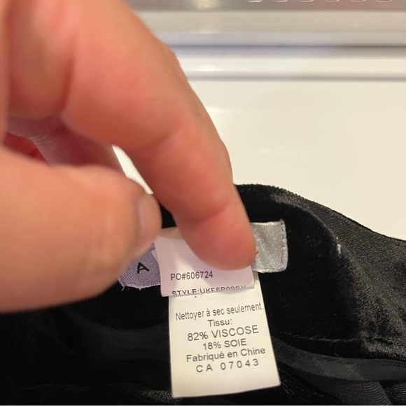 ADEC2 black velvet wide leg high waist pants size 10 - Picture 9 of 9